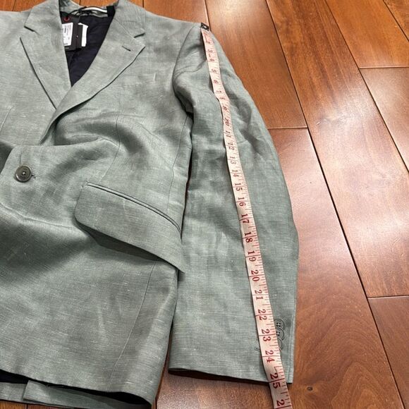 NWT Slim Fit Organic Light Green Linen Blend Jacket size 2 US S - Picture 12 of 12